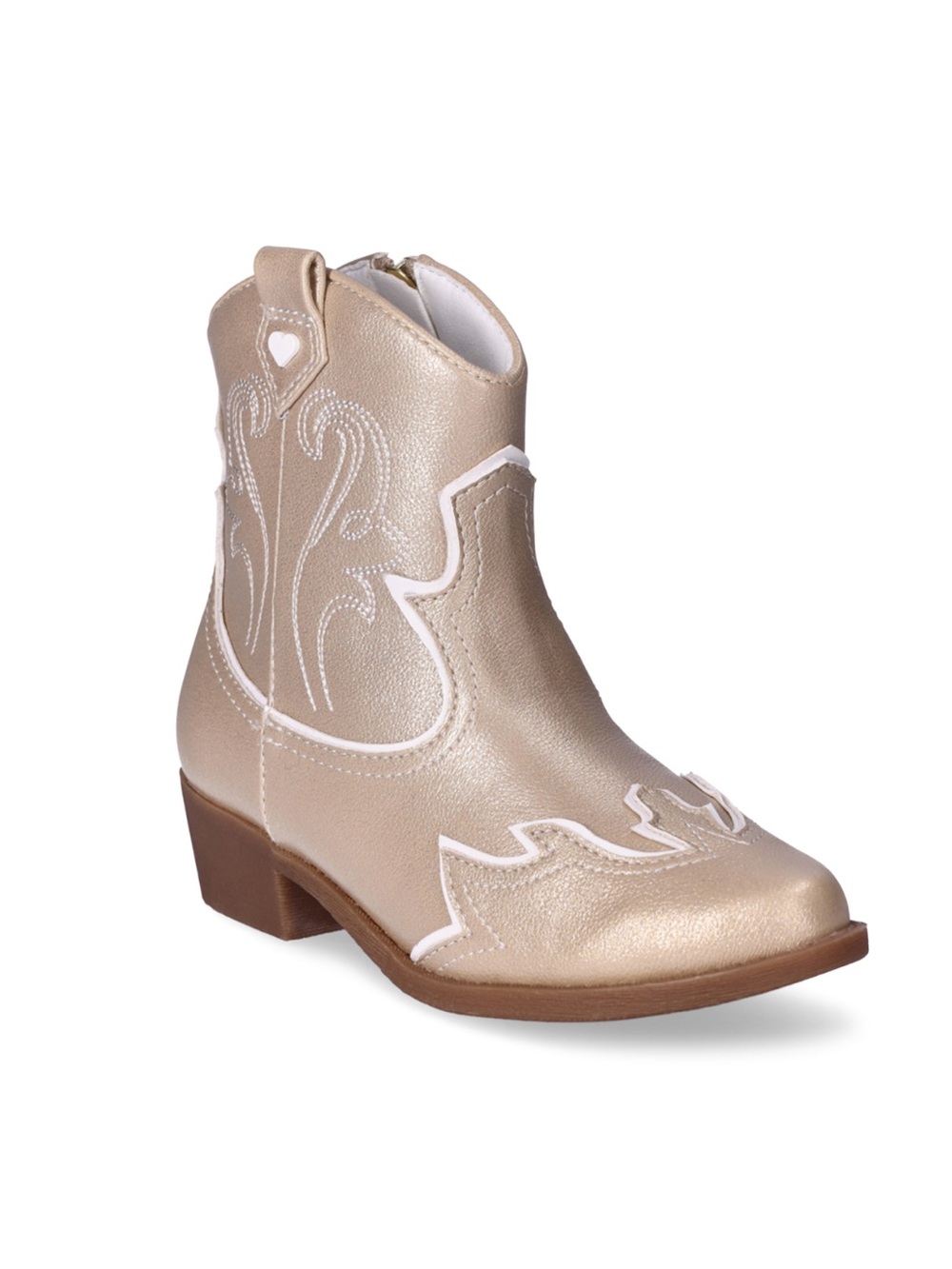 Justice Sport Metallic Cream Western Ankle Boot Size 13
